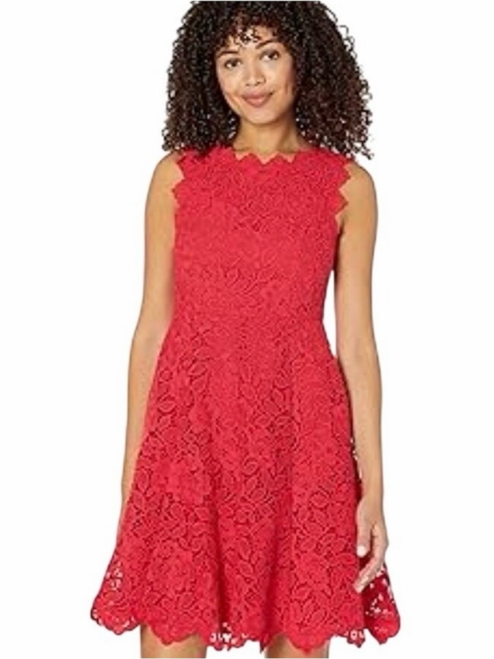 kate spade Red Lace Fit-and-Flare Mini Dress